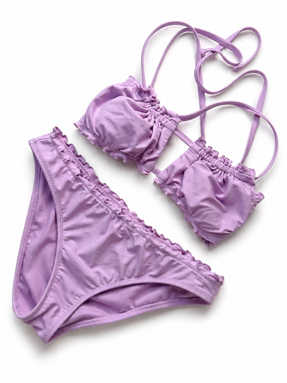 Xhilaration Lavender Ruffle Bikini Set Large Vacation Cute Girl Summer Feminine